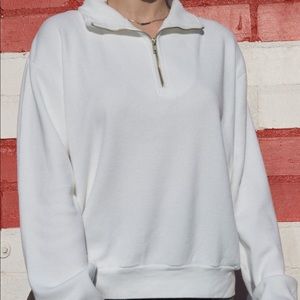 Brandy Melville White Quarter Zip